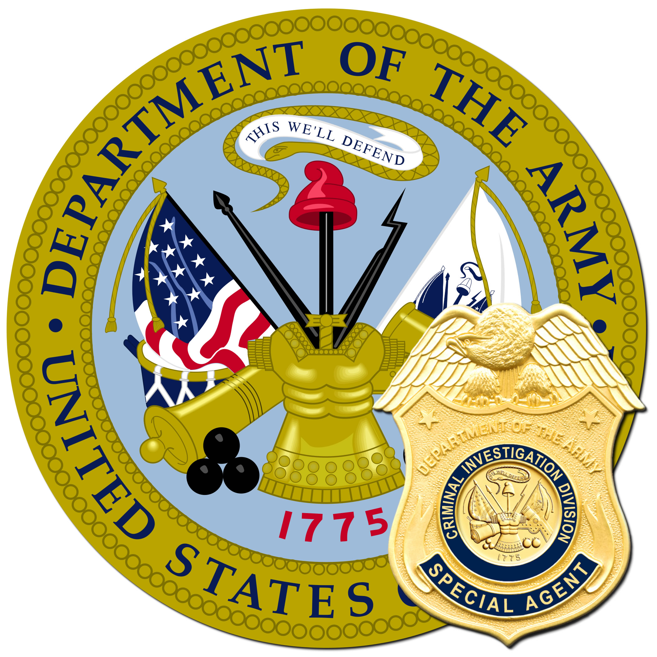 Department of the Army crest and CID Badge